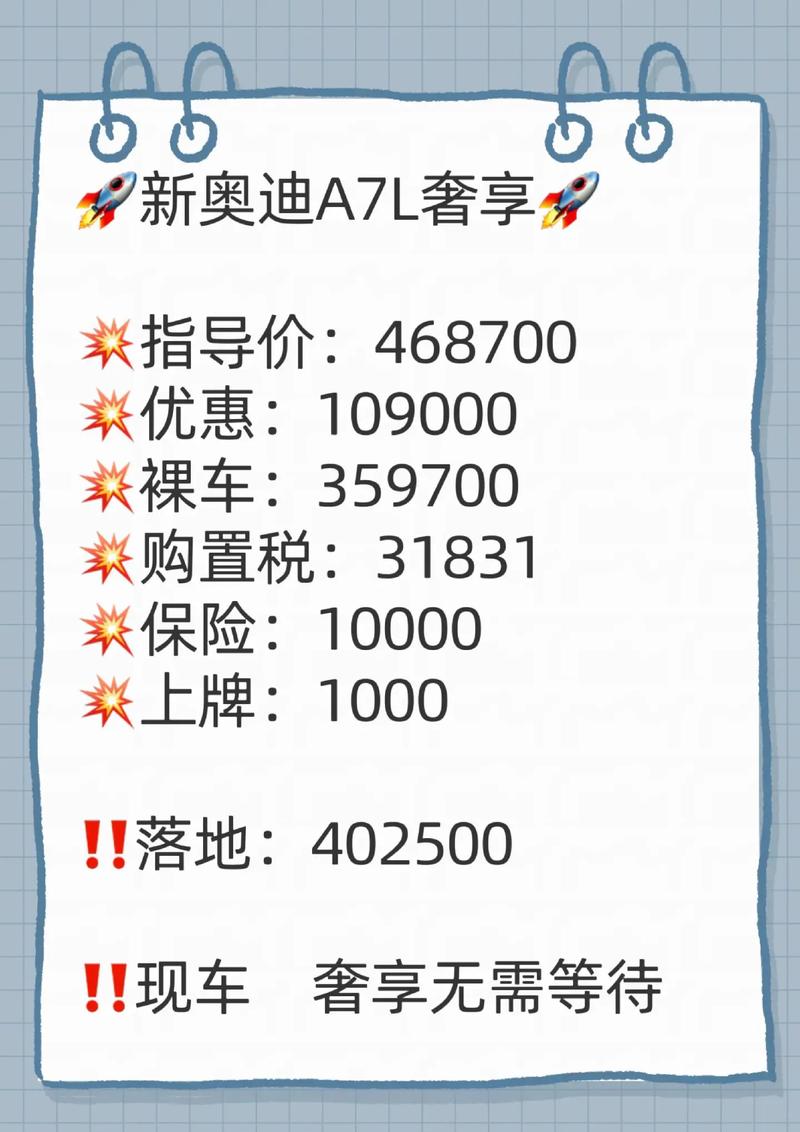 奥迪A7落地价全解析，购车预算这样规划更明智