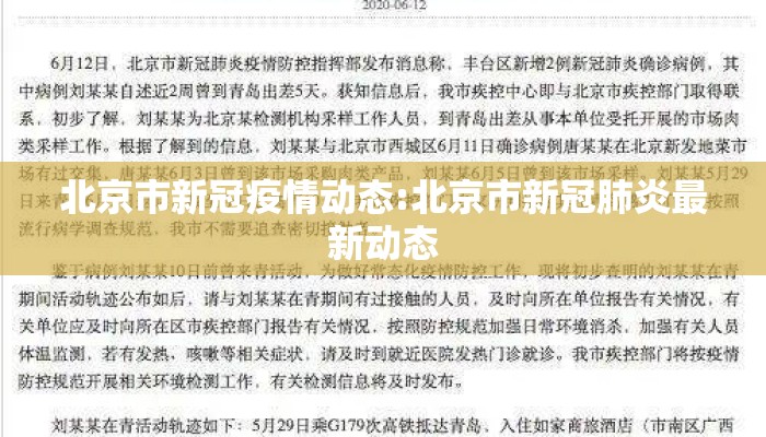 北京新增新型冠状病毒最新消息，疫情动态与防控措施全面解析