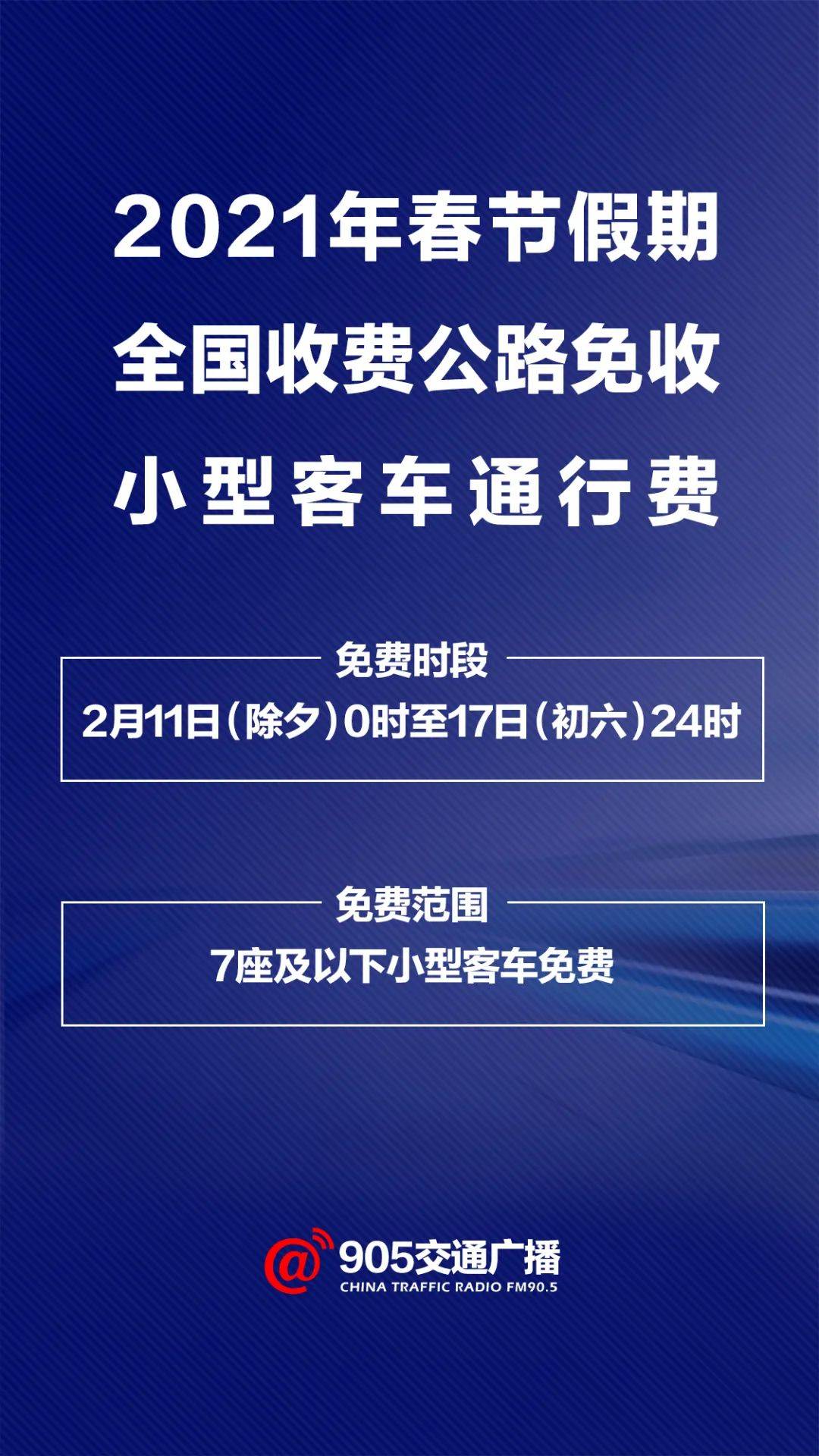 春节出行指南，今年过年高速免费时间已确定，这几类车不再优惠范围内