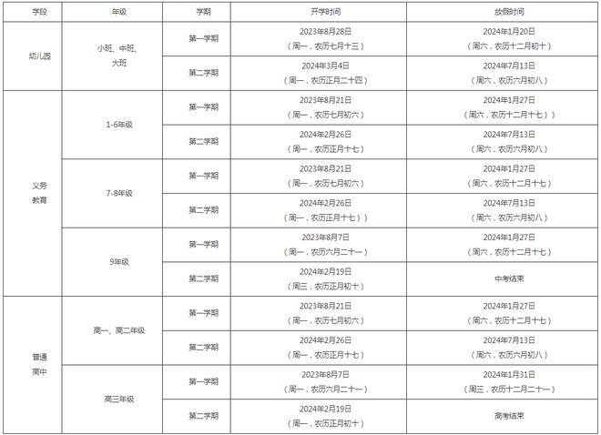 2024年全国多地小学开学时间表最新公布！新学期校历抢先看