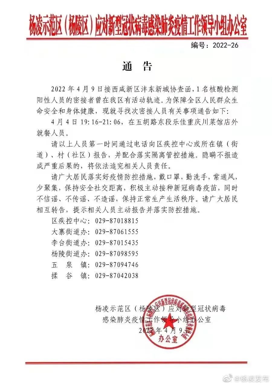 陕西新增6例本土确诊病例活动轨迹公布 涉地铁、餐馆等多处公共场所