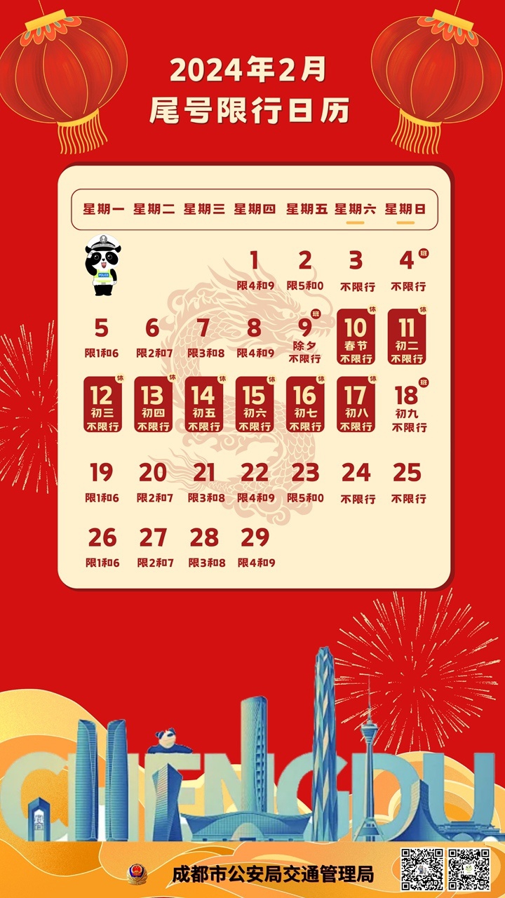 元旦假期成都限号吗？这份出行指南请收好！