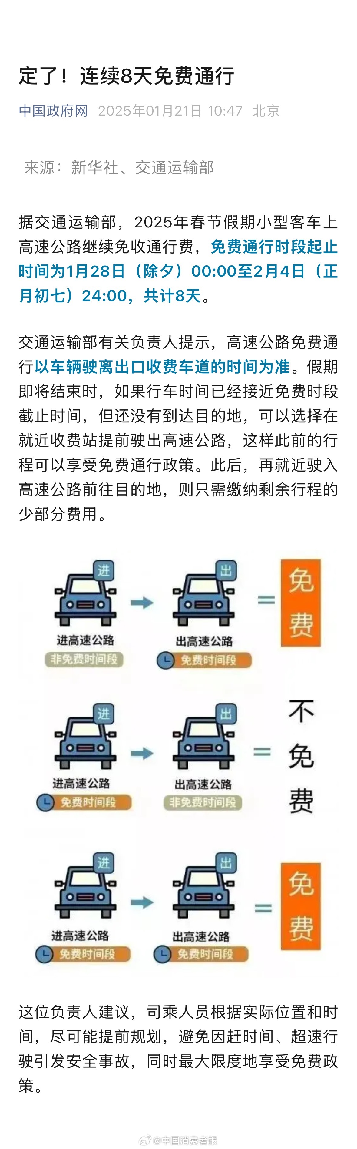 高速公路免费通行政策，最新消息与深度解读
