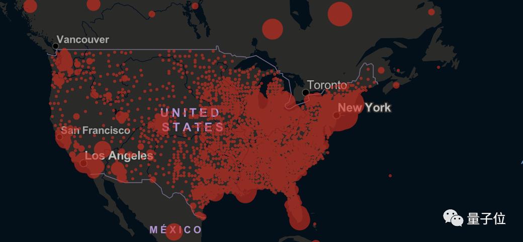 美国疫情地图，实时追踪病毒传播轨迹