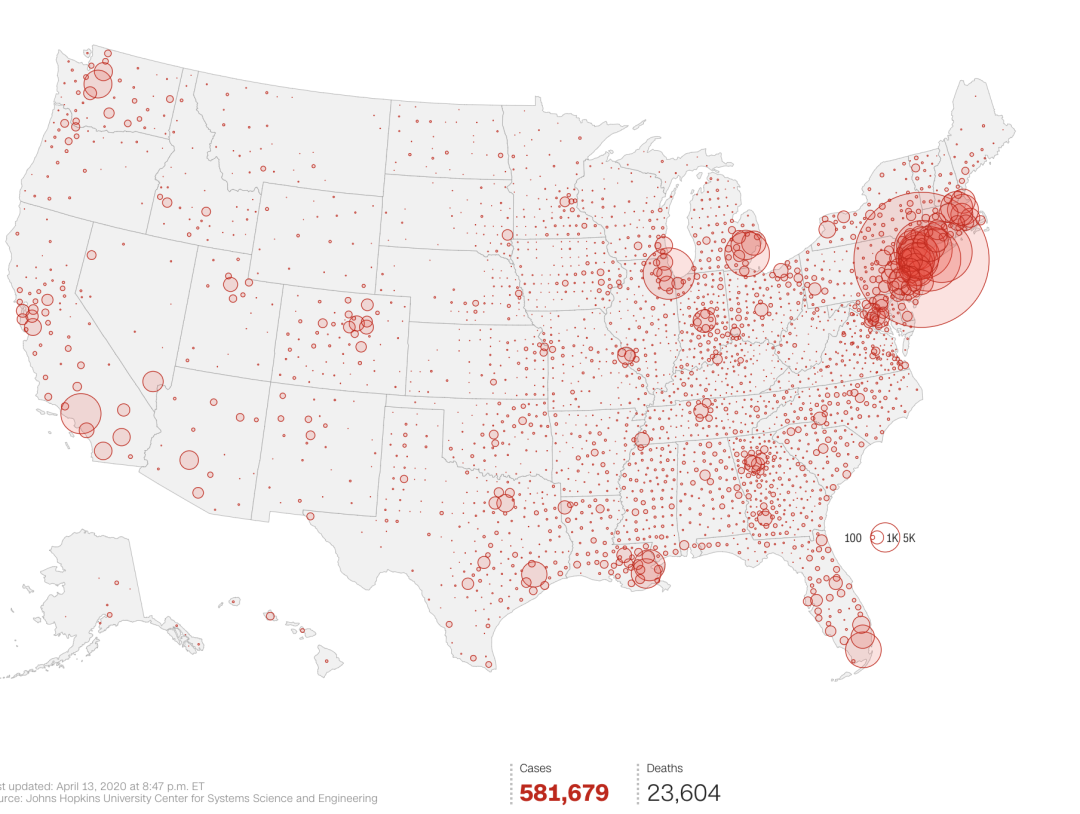 美国疫情地图，实时追踪病毒传播轨迹