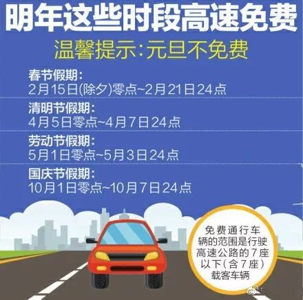2021年元旦假期高速公路免过路费吗？出行前必看指南