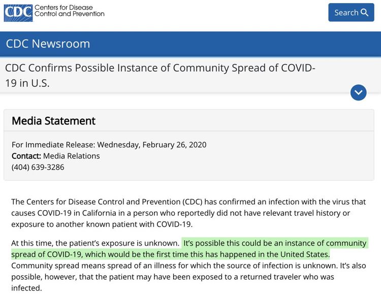 美国25州出现确诊，新冠疫情进入社区传播新阶段